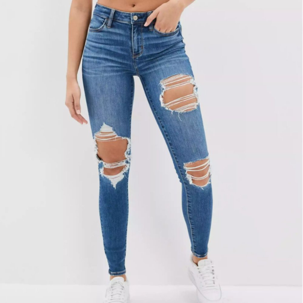 AE Real Good Upcycled Ne(x)t Level Ripped High-Waisted Jegging